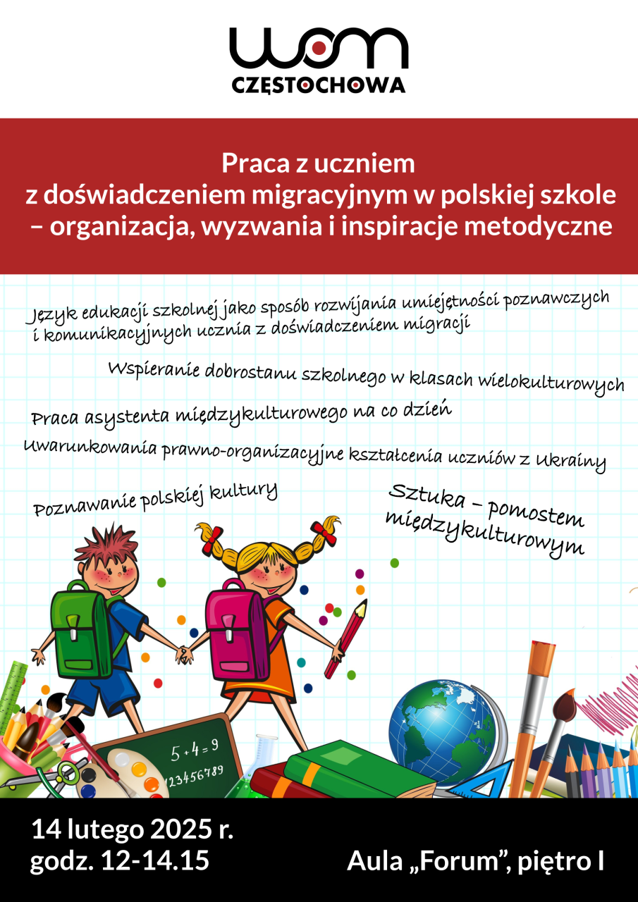 Plakat konferencji PRaca z uczniem z doświadczeniem migracyjnym