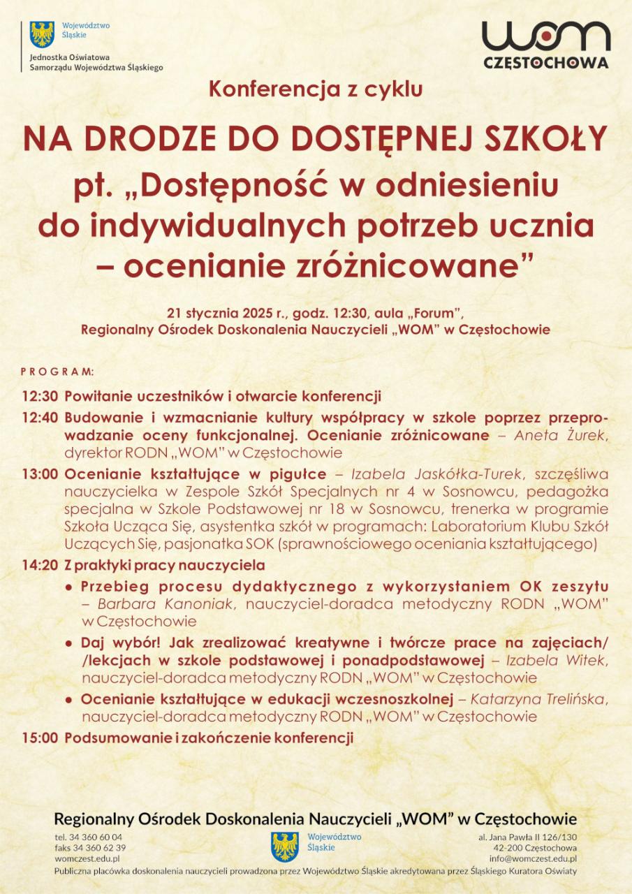 II część Cyklu „Na drodze do dostępnej szkoły" - plakat